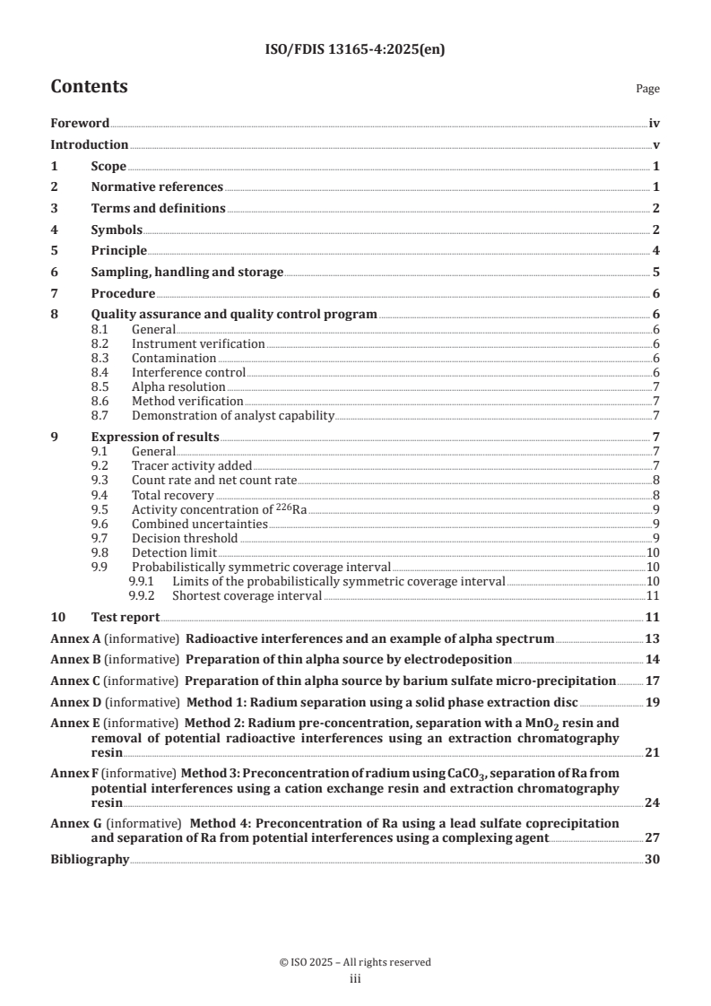 ISO/FDIS 13165-4 - Water quality — Radium-226 — Part 4: Test method using alpha spectrometry
Released:20. 03. 2025