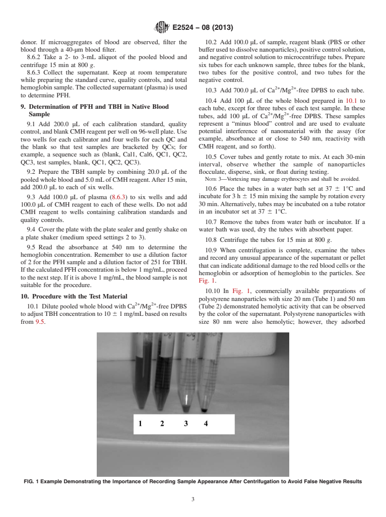 ASTM E2524-08(2013) - Standard Test Method for  Analysis of Hemolytic Properties of Nanoparticles (Withdrawn 2022)