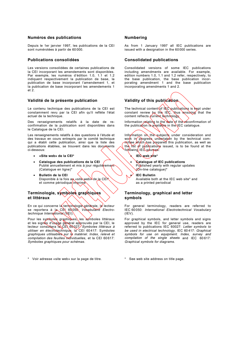 IEC 62007-2:1997 IEC 62007-2:1997+AMD1:1998 CSV - Semiconductor optoelectronic devices for fibre optic system applications - Part 2: Measuring methods
Released:2/26/1999
Isbn:2831846056 - Page 2 preview