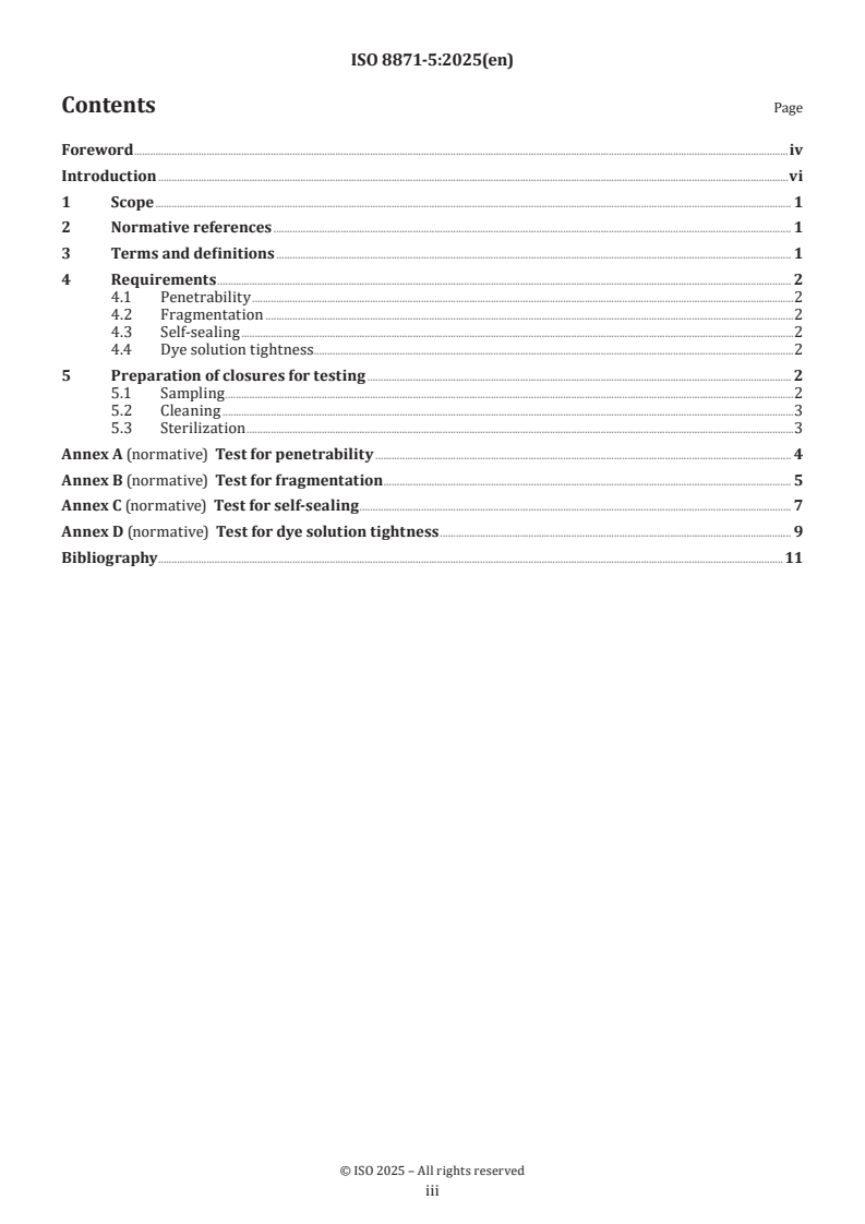 ISO 8871-5:2025 - Elastomeric parts for parenterals and for devices for pharmaceutical use — Part 5: Functional requirements and testing
Released:13. 03. 2025