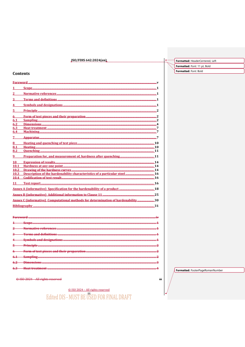 REDLINE ISO/FDIS 642 - Steel — Hardenability test by end quenching (Jominy test)
Released:21. 05. 2024