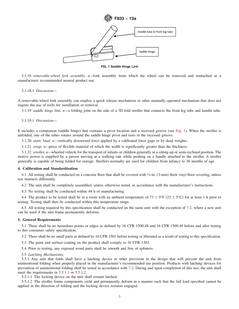 REDLINE ASTM F833-13a - Standard Consumer Safety Performance Specification for  Carriages and Strollers