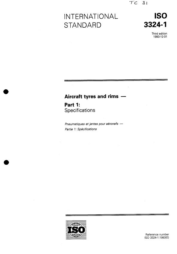 ISO 3324-1:1993 - Aircraft tyres and rims