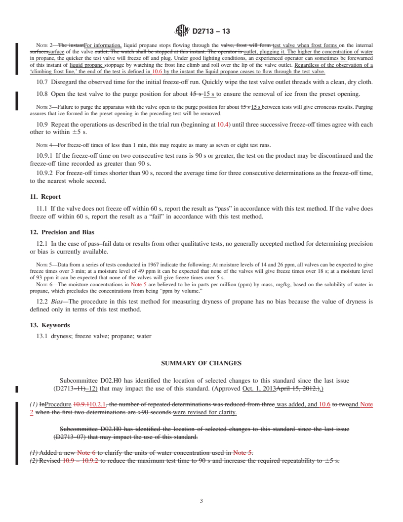 REDLINE ASTM D2713-13 - Standard Test Method for  Dryness of Propane (Valve Freeze Method)