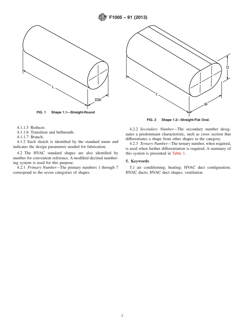 ASTM F1005-91(2013) - Standard Practice for  HVAC Duct Shapes; Identification and Description of Design  Configuration