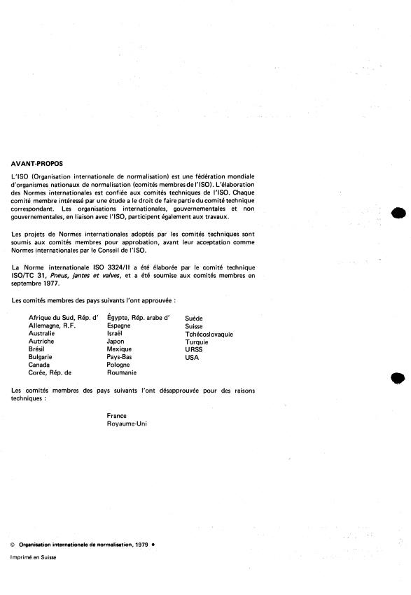 ISO 3324-2:1979 ISO 3324-2:1979 - Pneumatiques et jantes pour aéronefs - Page 2 preview