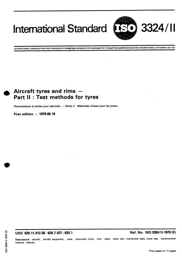 ISO 3324-2:1979 - Aircraft tyres and rims