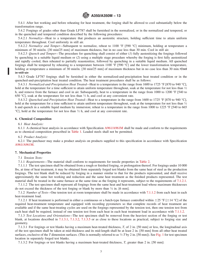 REDLINE ASTM A350/A350M-13 - Standard Specification for  Carbon and Low-Alloy Steel Forgings, Requiring Notch Toughness   Testing for Piping Components