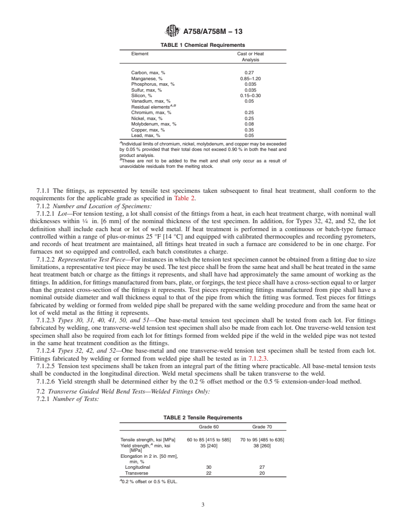 REDLINE ASTM A758/A758M-13 - Standard Specification for  Wrought-Carbon Steel Butt-Welding Piping Fittings with Improved  Notch Toughness