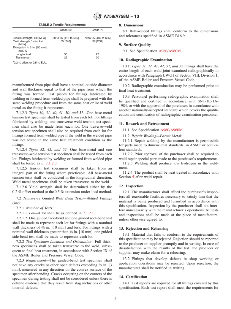 ASTM A758/A758M-13 - Standard Specification for  Wrought-Carbon Steel Butt-Welding Piping Fittings with Improved  Notch Toughness