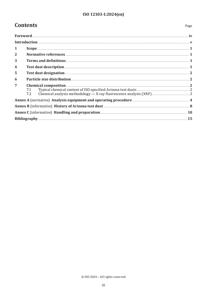 ISO 12103-1:2024 - Road vehicles — Test contaminants for filter evaluation — Part 1: Arizona test dust
Released:23. 01. 2024