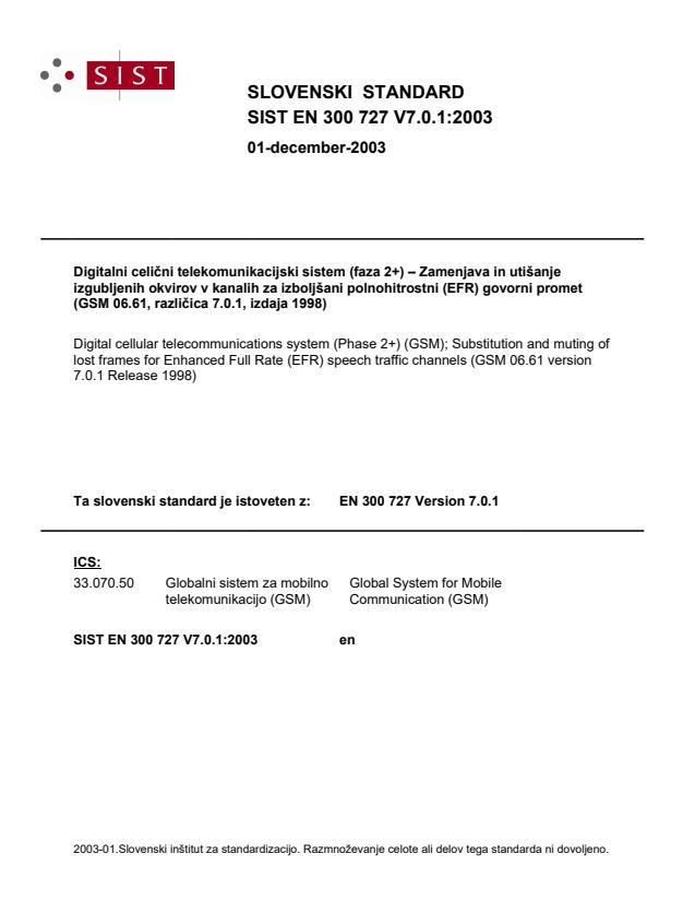 SIST EN 300 727 V7.0.1:2003