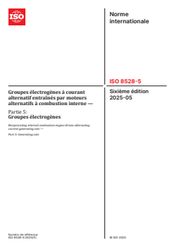 ISO 8528-5:2025 - Groupes électrogènes à courant alternatif entraînés par moteurs alternatifs à combustion interne — Partie 5: Groupes électrogènes
Released:1. 05. 2025 - Page 1 preview