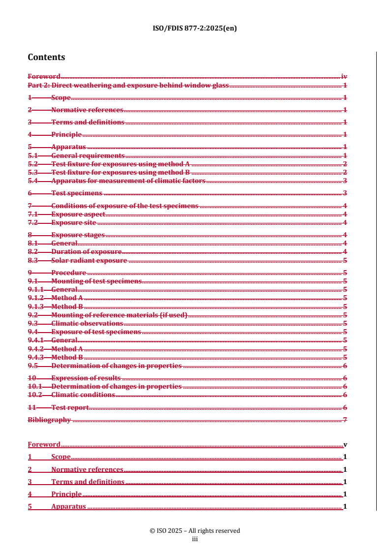 REDLINE ISO/FDIS 877-2 - Plastics — Methods of exposure to solar radiation — Part 2: Direct weathering and exposure behind window glass
Released:23. 04. 2025
