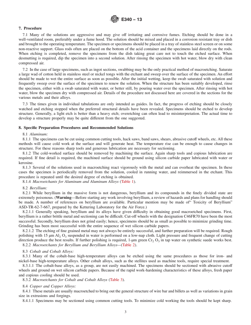 REDLINE ASTM E340-13 - Standard Test Method for  Macroetching Metals and Alloys