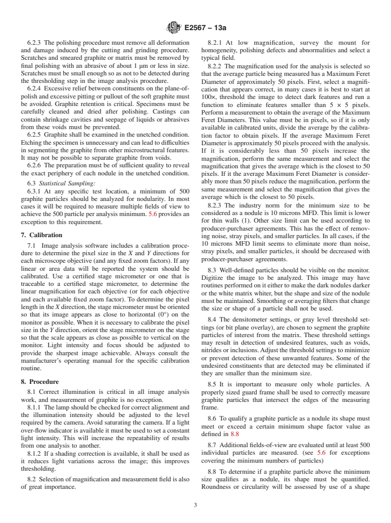 ASTM E2567-13a - Standard Test Method for  Determining Nodularity And Nodule Count In Ductile Iron Using  Image Analysis