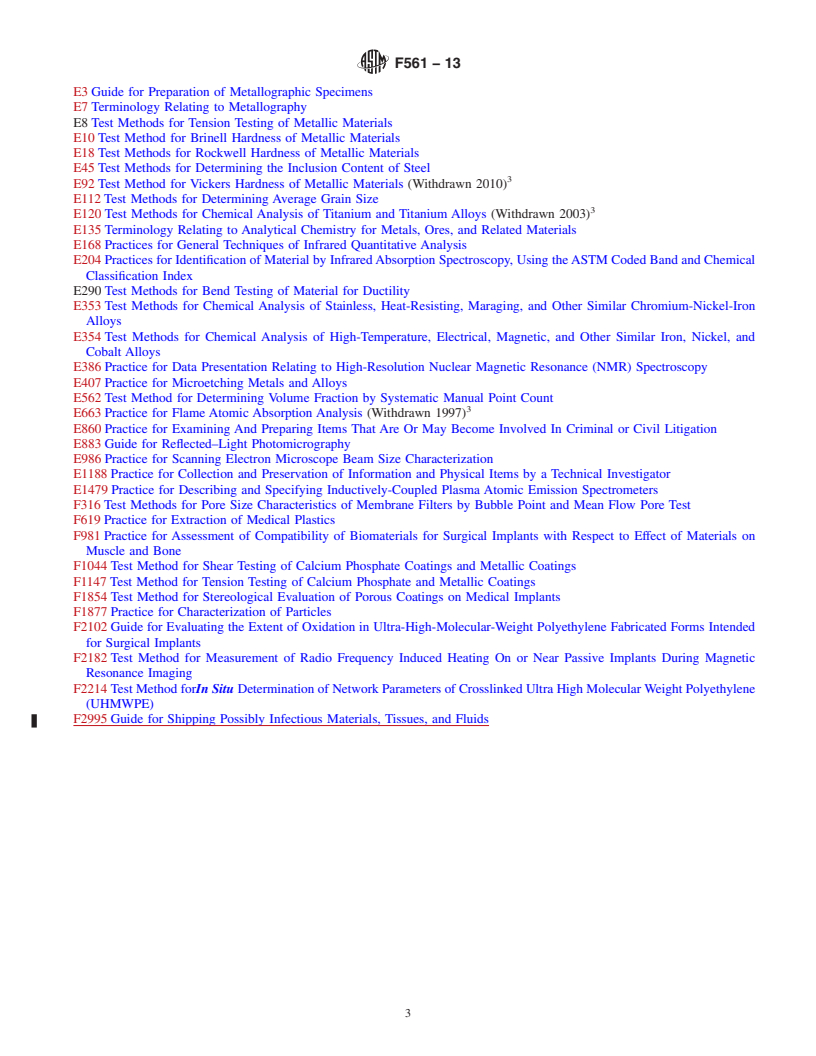 REDLINE ASTM F561-13 - Standard Practice for  Retrieval and Analysis of Medical Devices, and Associated Tissues  and Fluids