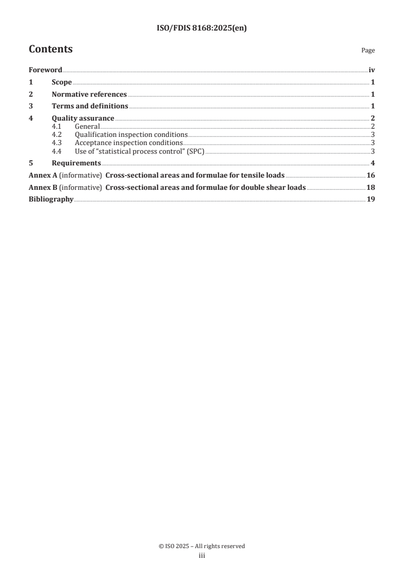 ISO/FDIS 8168 - Aerospace — Bolts, with MJ threads, made of heat and corrosion resisting steel, strength class 1 100 MPa — Procurement specification
Released:24. 04. 2025