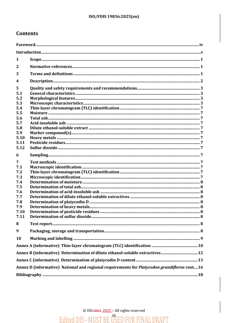 REDLINE ISO/FDIS 19836 - Traditional Chinese medicine — Platycodon grandiflorus root
Released:11. 04. 2025