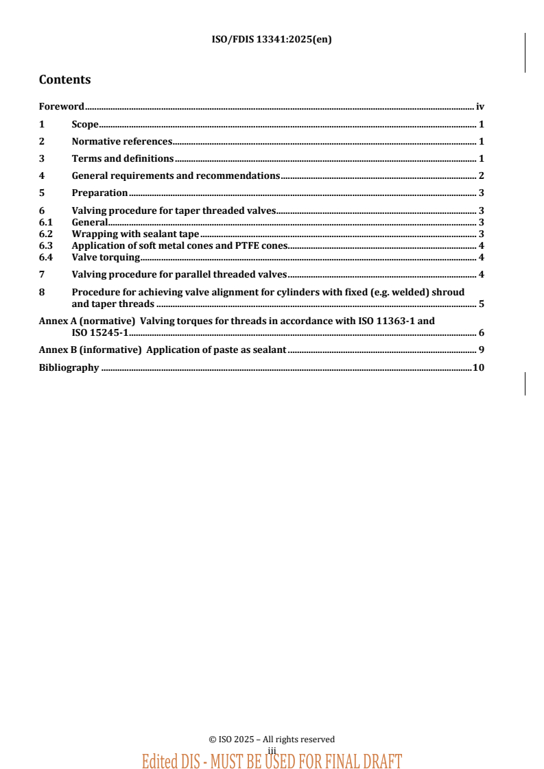 REDLINE ISO/FDIS 13341 - Gas cylinders — Fitting of valves to gas cylinders
Released:3. 04. 2025