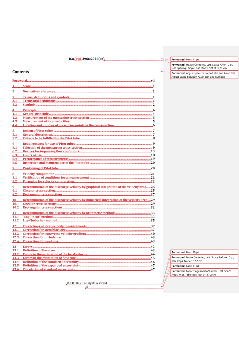 REDLINE ISO/PRF 3966 - Measurement of fluid flow in closed conduits — Velocity area method using Pitot static tubes
Released:8. 05. 2025