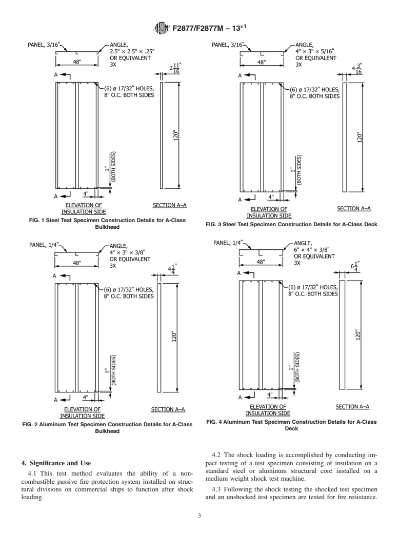 ASTM F2877/F2877M-13e1 - Standard Test Method for Shock Testing of Structural Insulation of A-Class Divisions Constructed of Steel or Aluminum