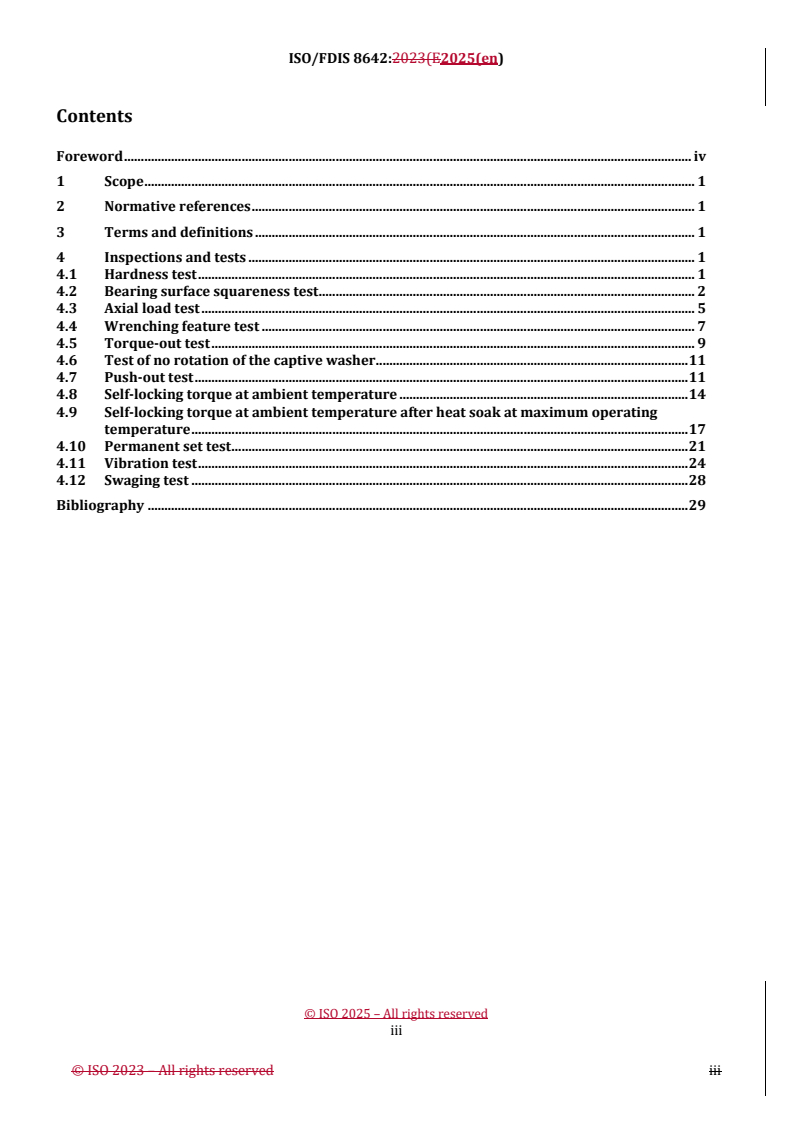REDLINE ISO/FDIS 8642 - Aerospace — Self-locking nuts with maximum operating temperature greater than 425 °C — Test methods
Released:4. 04. 2025