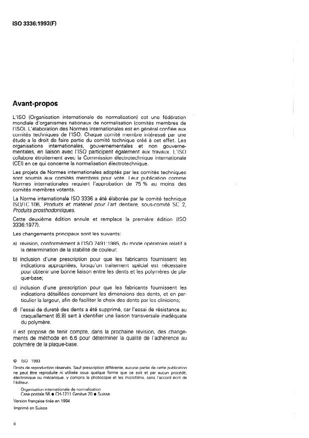 ISO 3336:1993 ISO 3336:1993 - Produits et matériel pour l'art dentaire -- Dents en polymeres synthétiques - Page 2 preview