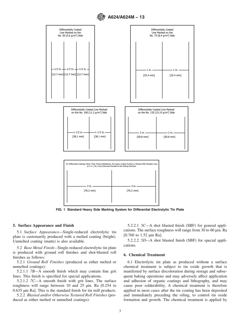 ASTM A624/A624M-13 - Standard Specification for  Tin Mill Products, Electrolytic Tin Plate, Single Reduced