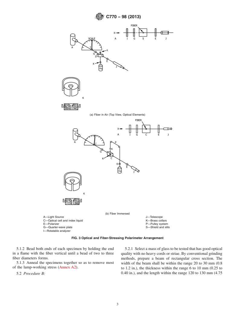 ASTM C770-98(2013) - Standard Test Method for<brk type="line"/>  Measurement of Glass Stress&mdash;Optical Coefficient