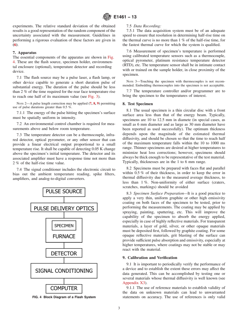 ASTM E1461-13 - Standard Test Method for  Thermal Diffusivity by the Flash Method