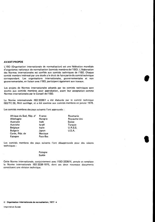 ISO 3338-1:1977 ISO 3338-1:1977 - Queues cylindriques d'outils a fraiser - Page 2 preview