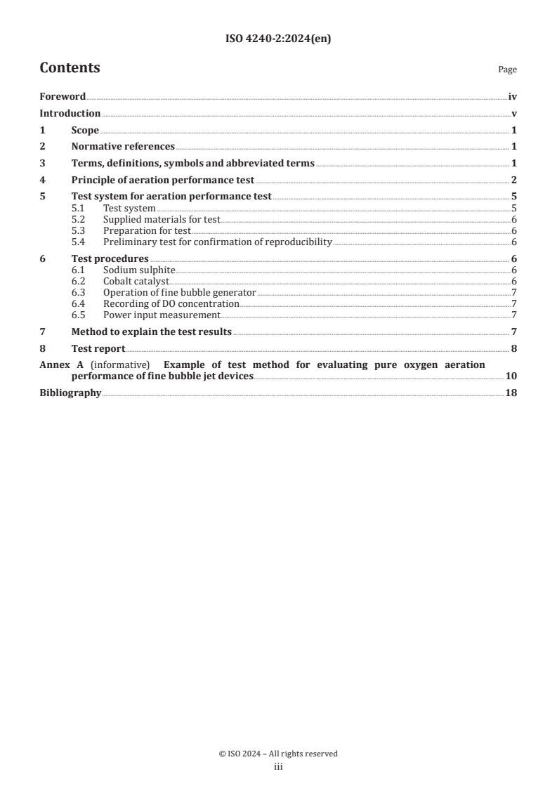 ISO 4240-2:2024 - Fine bubble technology — Environmental applications — Part 2: Test method for evaluating aeration performance of fine bubble jet devices
Released:12. 09. 2024