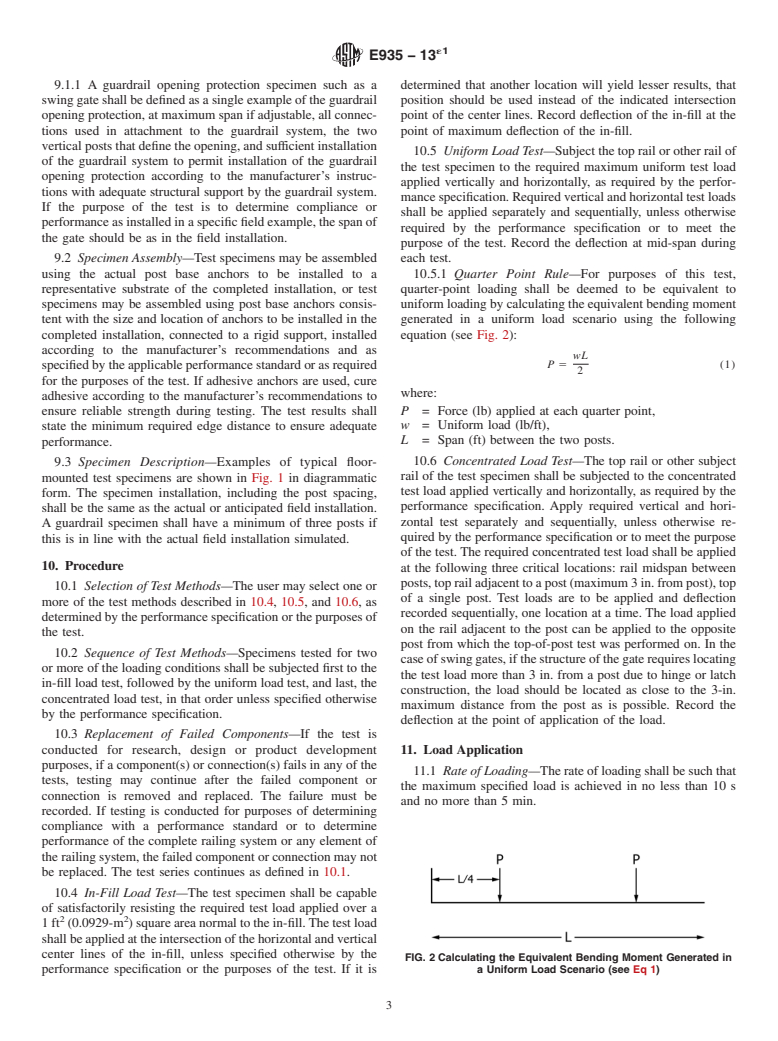 ASTM E935-13e1 - Standard Test Methods for  Performance of Permanent Metal Railing Systems and Rails for  Buildings