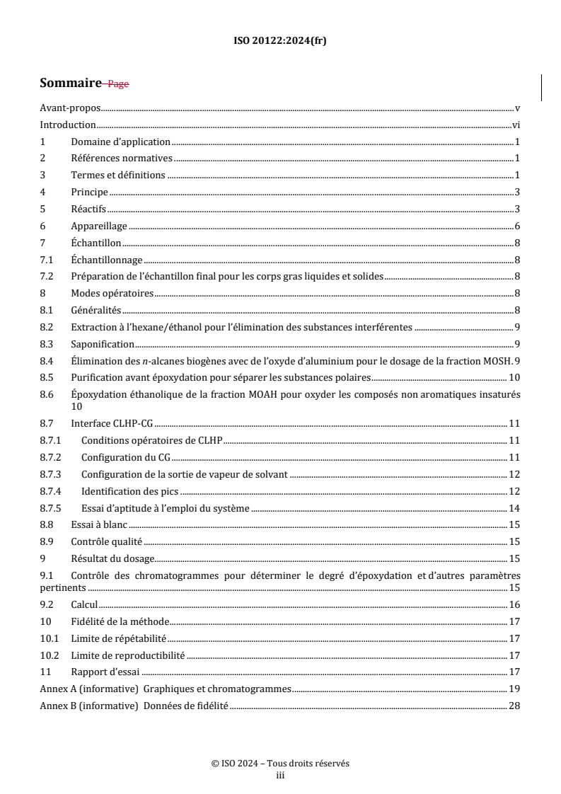 REDLINE ISO 20122:2024 - Huiles végétales — Dosage des hydrocarbures saturés d’huile minérale (MOSH) et des hydrocarbures aromatiques d’huile minérale (MOAH) par analyse par chromatographie en phase liquide haute performance et chromatographie en phase gazeuse couplées à un détecteur à ionisation de flamme (CLHP-CG-FID) en ligne — Méthode pour une faible limite de quantification
Released:6. 11. 2024