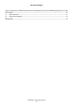 REDLINE ISO 20122:2024 - Huiles végétales — Dosage des hydrocarbures saturés d’huile minérale (MOSH) et des hydrocarbures aromatiques d’huile minérale (MOAH) par analyse par chromatographie en phase liquide haute performance et chromatographie en phase gazeuse couplées à un détecteur à ionisation de flamme (CLHP-CG-FID) en ligne — Méthode pour une faible limite de quantification
Released:6. 11. 2024 - Page 4 preview