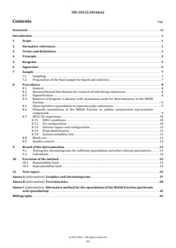 ISO 20122:2024 - Vegetable oils — Determination of mineral oil saturated hydrocarbons (MOSH) and mineral oil aromatic hydrocarbons (MOAH) with online-coupled high performance liquid chromatography-gas chromatography-flame ionization detection (HPLC-GC-FID) analysis — Method for low limit of quantification
Released:11/11/2024 - Page 3 preview