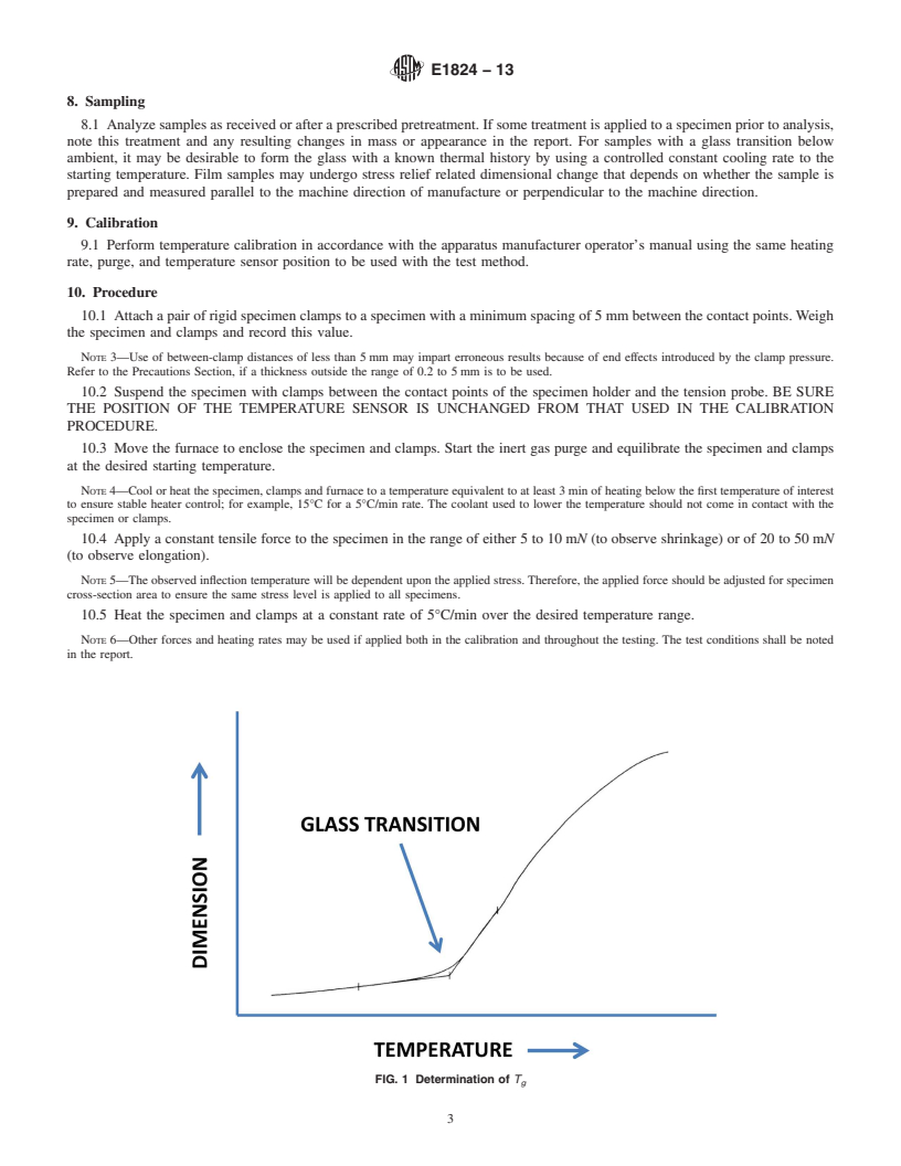 REDLINE ASTM E1824-13 - Standard Test Method for  Assignment of a Glass Transition Temperature Using Thermomechanical  Analysis: Tension Method