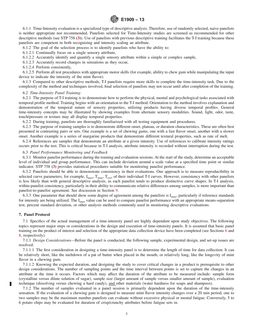 REDLINE ASTM E1909-13 - Standard Guide for  Time-Intensity Evaluation of Sensory Attributes