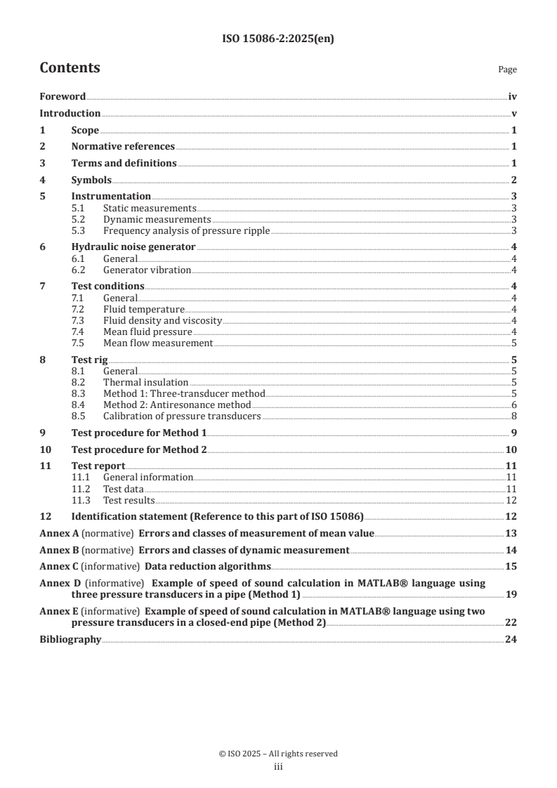 ISO 15086-2:2025 - Hydraulic fluid power — Determination of the fluid-borne noise characteristics of components and systems — Part 2: Measurement of the speed of sound in a fluid in a pipe
Released:14. 02. 2025