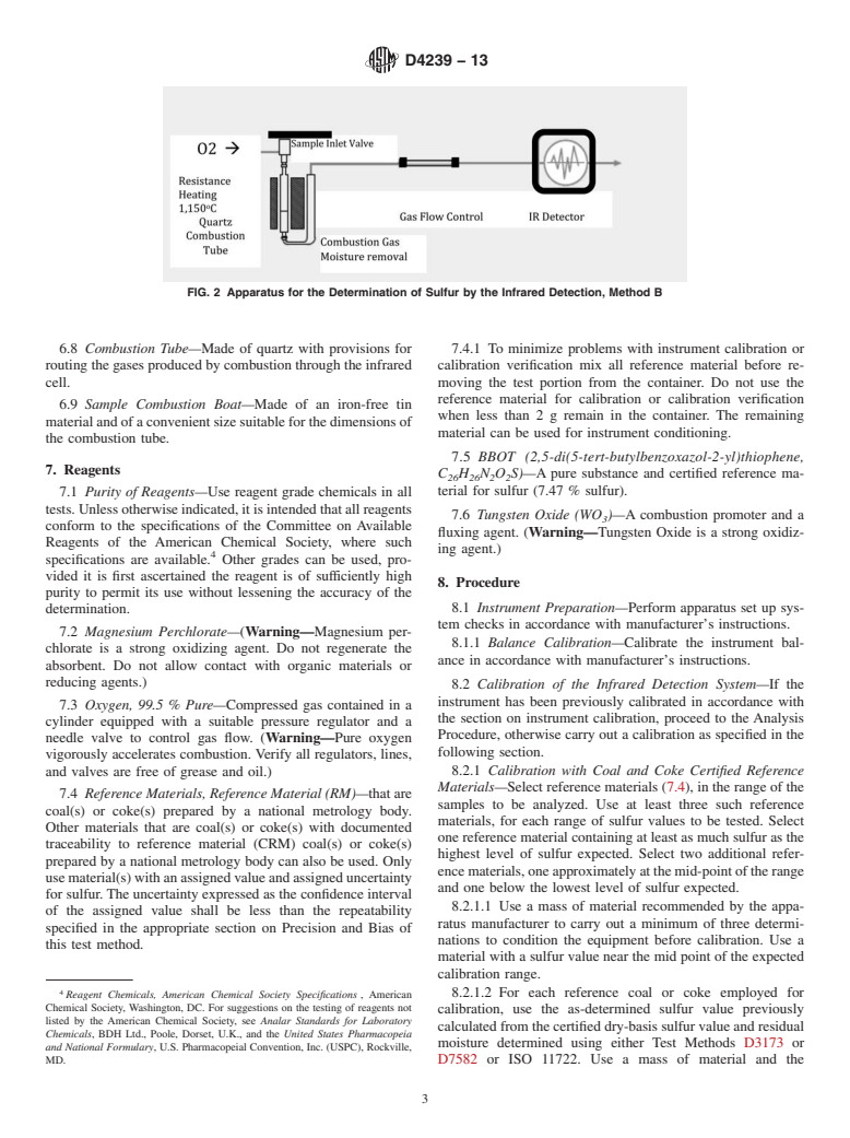 ASTM D4239-13 - Standard Test Method for  Sulfur in the Analysis Sample of Coal and Coke Using High-Temperature  Tube Furnace Combustion