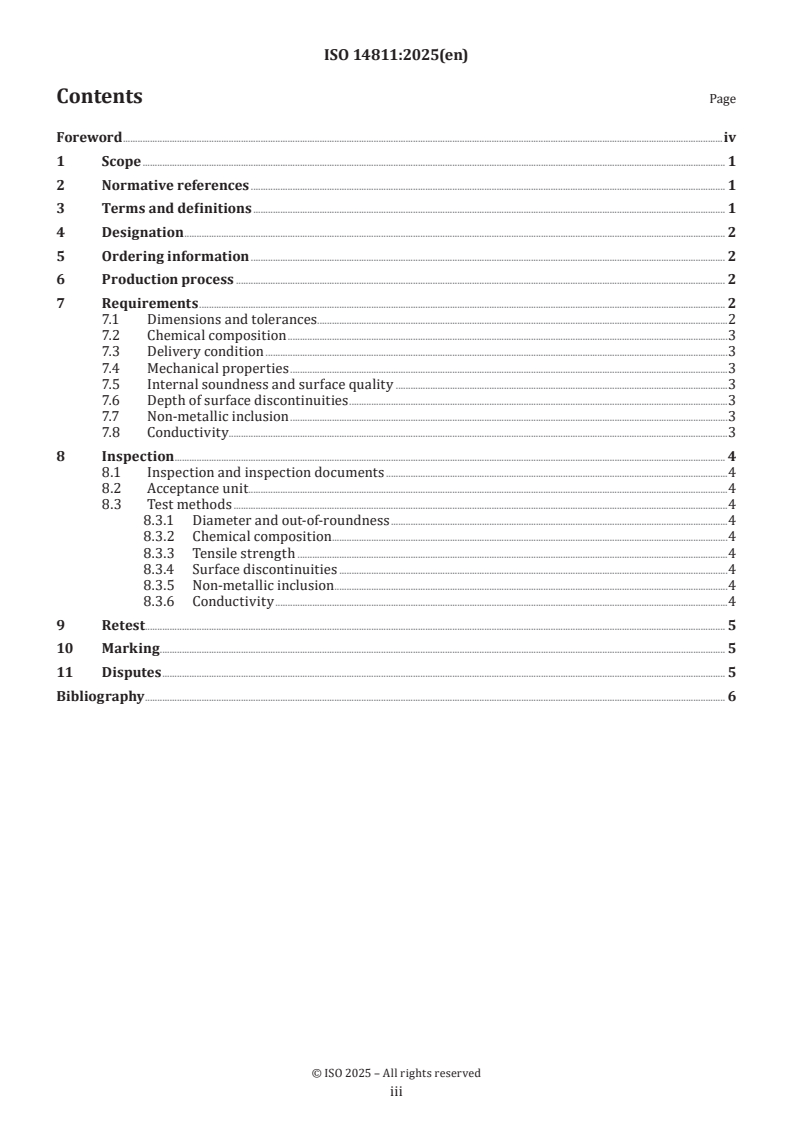 ISO 14811:2025 - Ultra-low carbon high boron steel wire rod for copper cladded wire
Released:26. 02. 2025