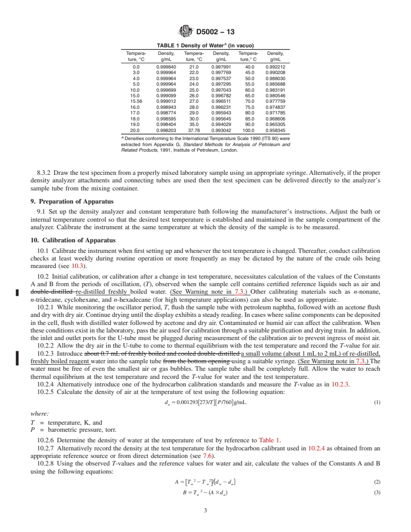 REDLINE ASTM D5002-13 - Standard Test Method for  Density and Relative Density of Crude Oils by Digital Density   Analyzer