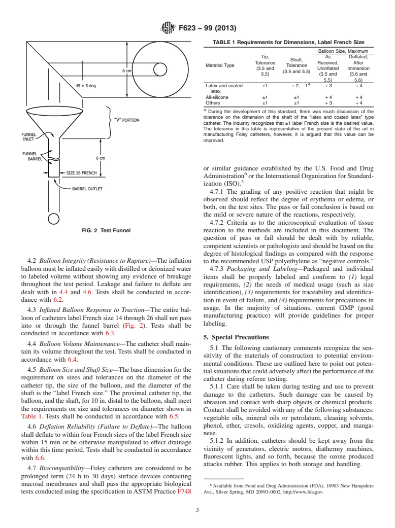 ASTM F623-99(2013) - Standard Performance Specification for  Foley Catheter