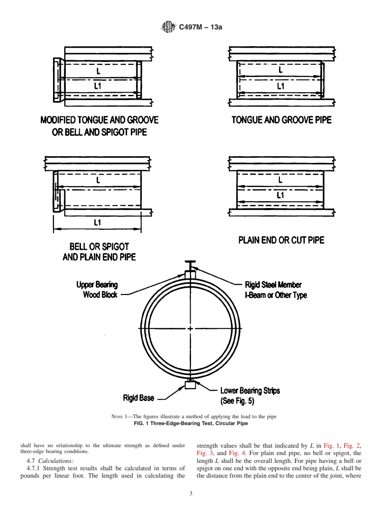 ASTM C497M-13a - Standard Test Methods for  Concrete Pipe, Manhole Sections, or Tile (Metric)