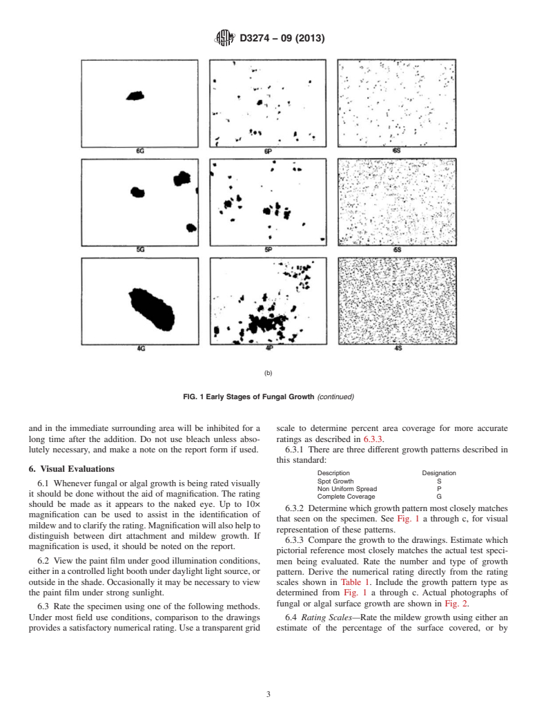 ASTM D3274-09(2013) - Standard Test Method for Evaluating Degree of Surface Disfigurement of Paint Films by   Fungal  or Algal Growth, or Soil and Dirt Accumulation