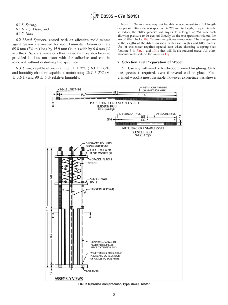 ASTM D3535-07a(2013) - Standard Test Method for Resistance to Creep Under Static Loading for Structural Wood  Laminating   Adhesives Used Under Exterior Exposure Conditions