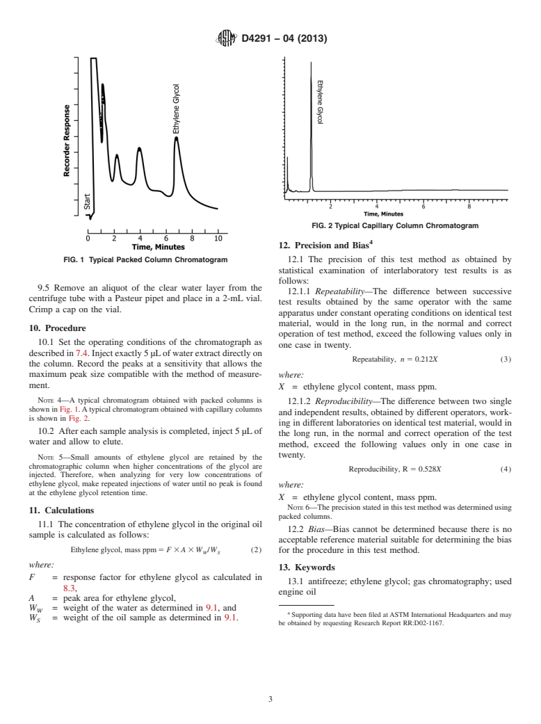 ASTM D4291-04(2013) - Standard Test Method for  Trace Ethylene Glycol in Used Engine Oil