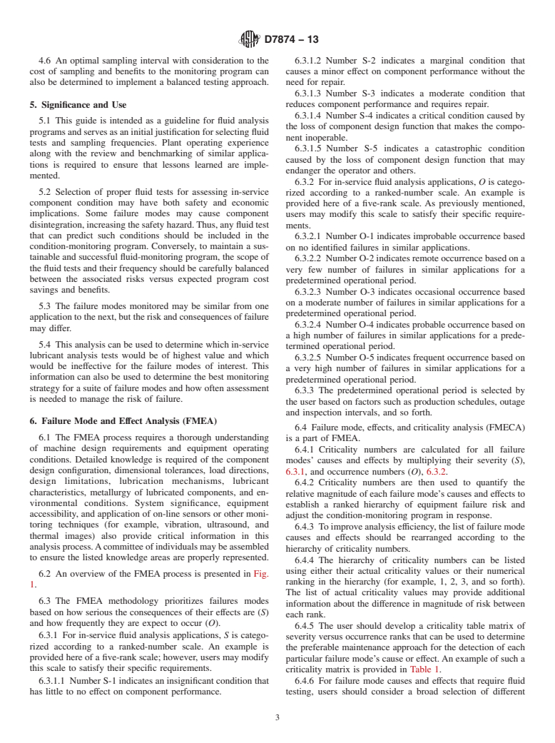 ASTM D7874-13 - Standard Guide for Applying Failure Mode and Effect Analysis (FMEA) to In-Service  Lubricant Testing