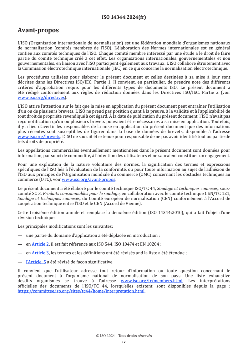 ISO 14344:2024 ISO 14344:2024 - Produits consommables pour le soudage — Approvisionnement en matériaux d'apport et flux
Released:17. 09. 2024 - Page 4 preview